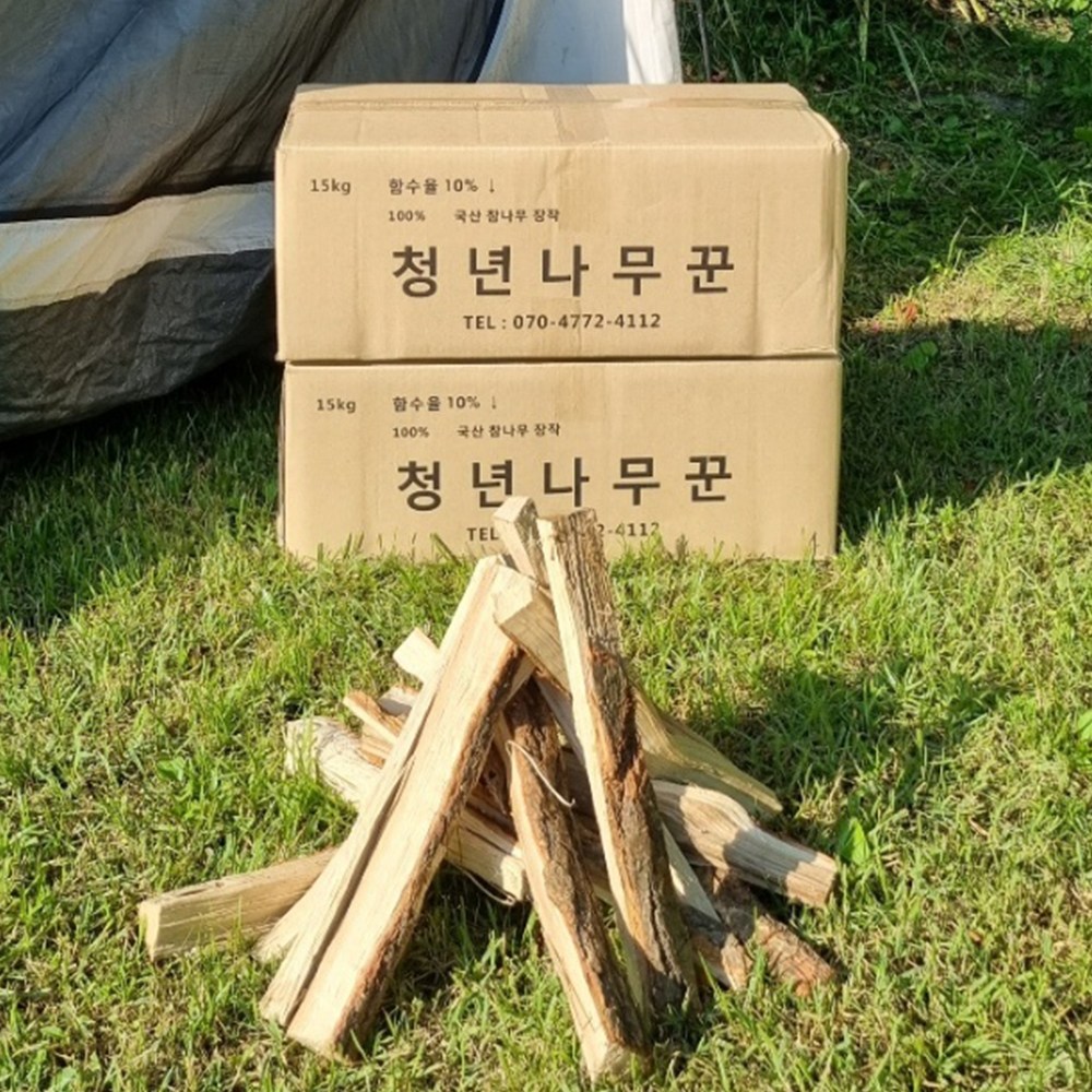 청년나무꾼들 국산 100% 참나무 장작(~14시 오늘출고), 15kg, 1박스